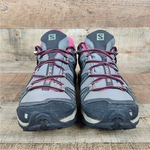 Salomon X-Ultra Prime Women Sz 7.5 Gray Waterproof Hiking Gray Outdoor 379166